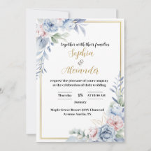 Élégant Faire-part de mariage Floral