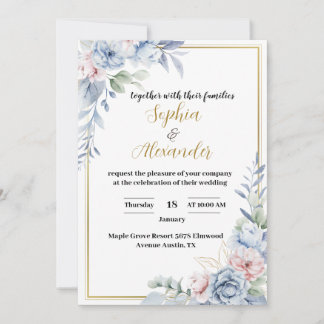 Élégant Faire-part de mariage Floral