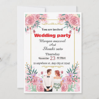 Élégant Faire-part de mariage Floral