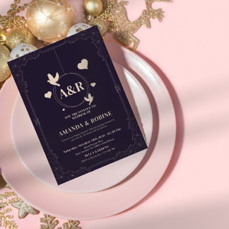 Élégant Faire-part de mariage Floral