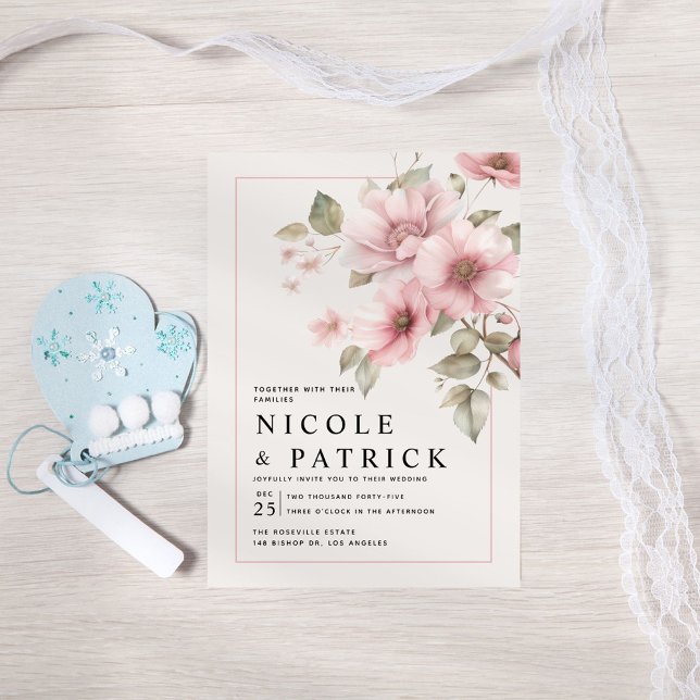 Élégant Faire-part de mariage floral (Créateur téléchargé)