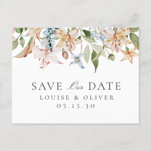 Élégant Faire-Part de Mariage Floral Aquarelle