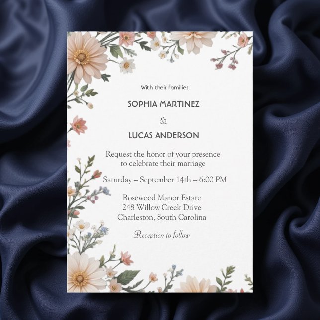 Élégant Faire-part de mariage Floral | Botanique r (Créateur téléchargé)