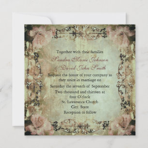 Élégant Faire-part de mariage floral chic Shabby