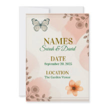 Elégant Faire-part de mariage Floral Personnalisab