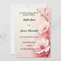 Élégant Faire-part de mariage florale rose romanti