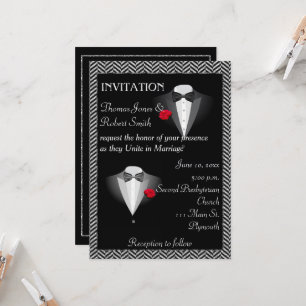 Elégant Faire-part de mariage Gay Tuxedo