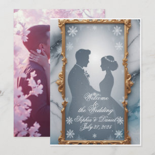 Elégant Faire-part de mariage Gold Frame