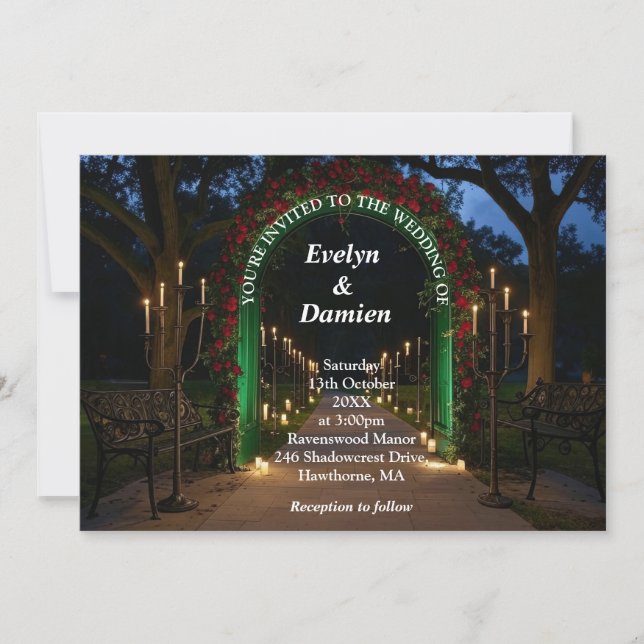 Élégant Faire-part de mariage gothique (Devant)