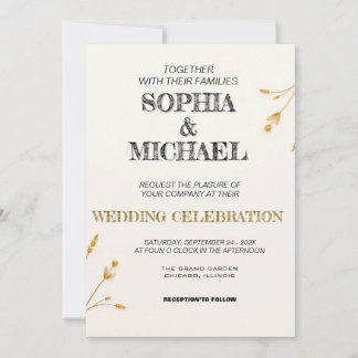Élégant Faire-part de mariage minimaliste