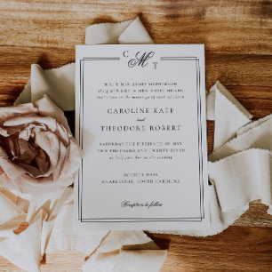 Élégant Faire-part de mariage Monogramme