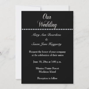 Elégant Faire-part de mariage noir et argent
