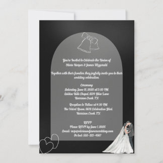 Élégant Faire-part de mariage noir et blanc