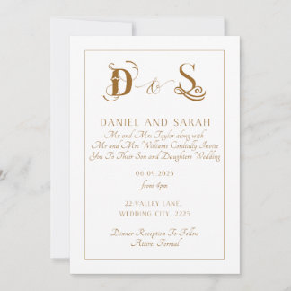 Élégant Faire-part de mariage Or