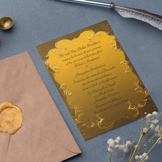 Élégant Faire-part de mariage Or (Créateur téléchargé)