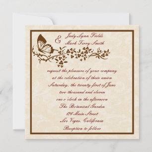 Élégant Faire-part de mariage papillon