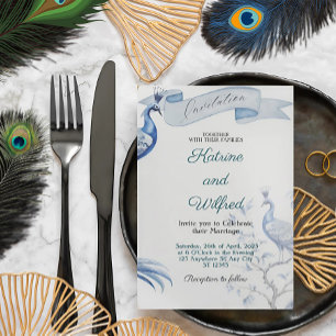 Élégant Faire-part de mariage Peacock