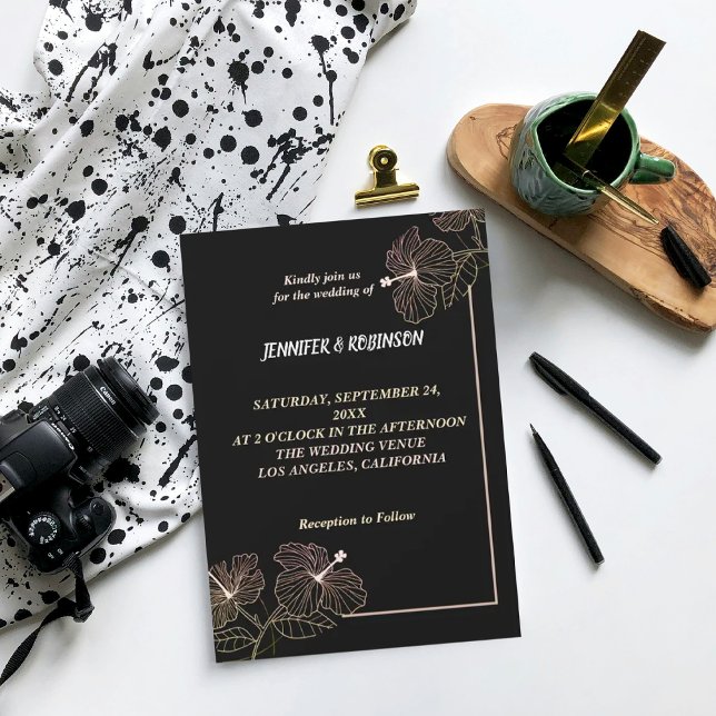 Élégant Faire-part de mariage pétale de fleurs (Créateur téléchargé)