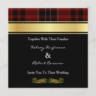 Élégant Faire-part de mariage Plaid