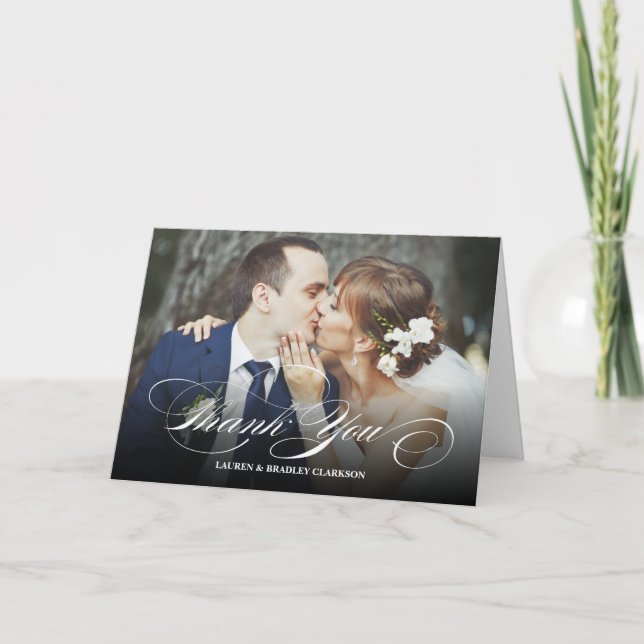 Élégant Faire-Part de Mariage Remerciements avec C (Devant)