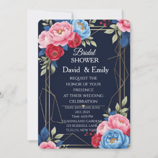 Élégant Faire-part de mariage Royal Floral