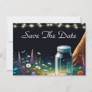 Élégant Faire-part de mariage rustique de luciole