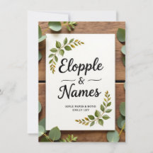 Elégant Faire-part de mariage verdoyant | Minimal