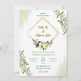 "Elégant Faire-part de mariage Vert : Inspiré par 