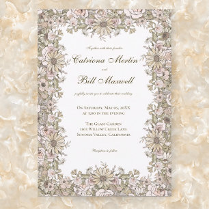 Élégant Faire-part de mariage Vintage de cadre bot