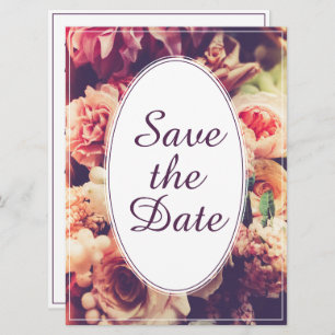 Elégant Faire-part de mariage Vintage, Motif Fleur