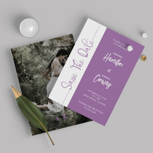 Élégant Faire-Part de Mariage Violet Africain