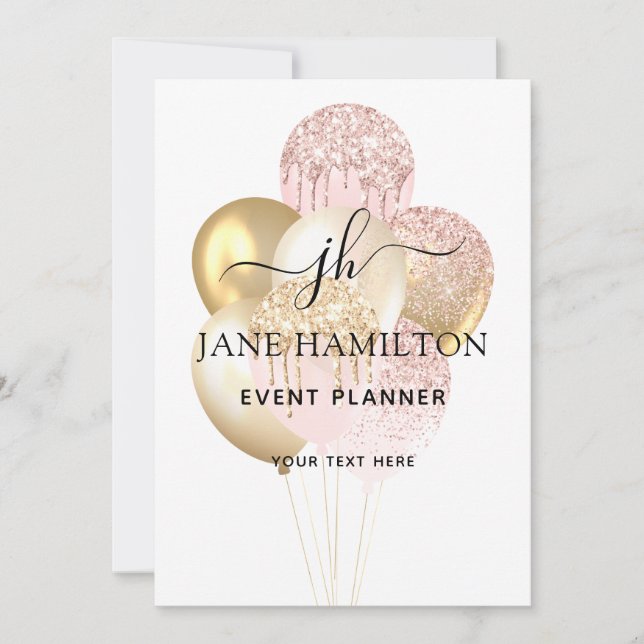 Élégant Faire-part des ballons de Parties scintill (Devant)