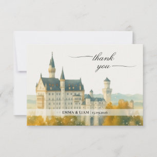 Elegant Fairytale Castle Wedding Thank You Card