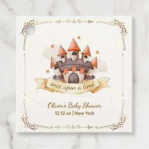 Elegant Fairytale Prince Castle Baby Shower Favour Tags