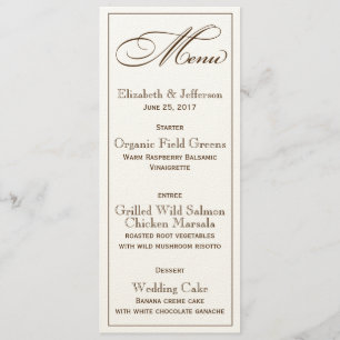 Elegant Faith Hope and Love Carte Mariage menu