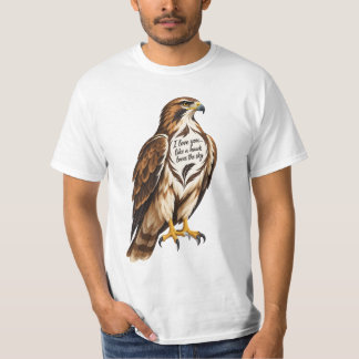 Elegant Falcon with Golden Heart T-Shirt