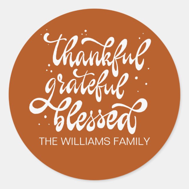 Elegant Fall Autumn Friendsgiving Thanksgiving Classic Round Sticker (Front)