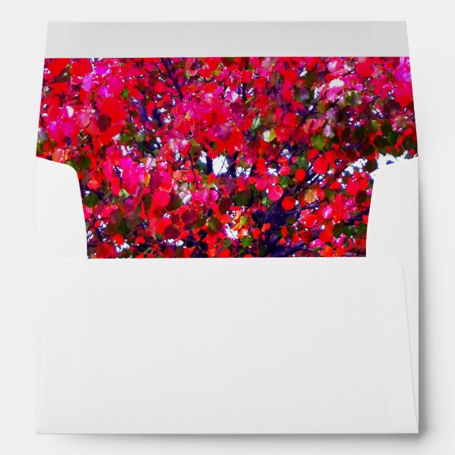 Elegant Fall Autumn pink impressionistic trees Envelope (Back (Bottom))
