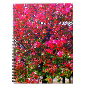 Elegant Fall Autumn pink impressionistic trees Notebook