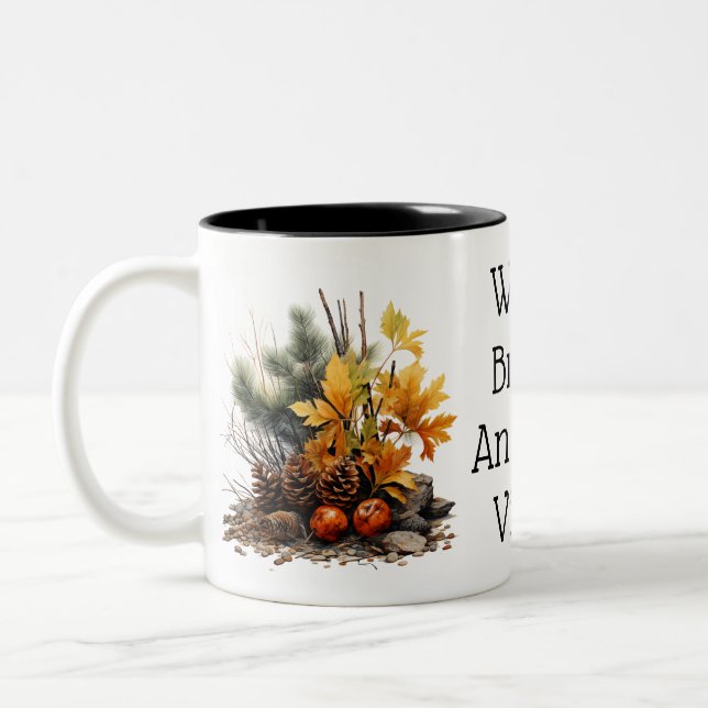 Elegant Fall Autumn Two-Tone Coffee Mug (Left)