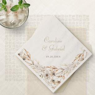 Elegant Fall Autumn Wildflowers Wedding Napkin