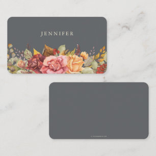 Elegant Fall/Autumnal Floral Border Thanksgiving Place Card