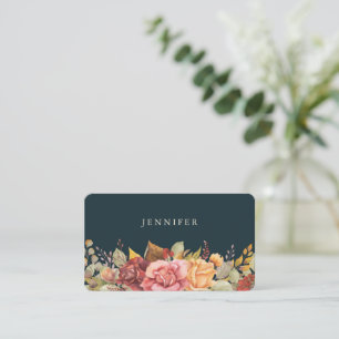 Elegant Fall/Autumnal Floral Border Thanksgiving Place Card
