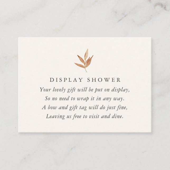 Elegant Fall Baby Shower Display Shower Enclosure Card (Front)
