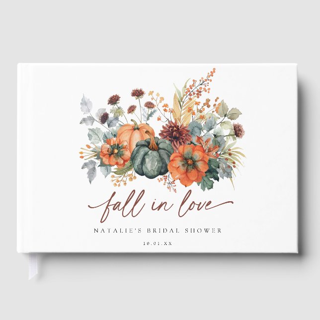 Elegant Fall Bridal Shower Guest Book (Front)
