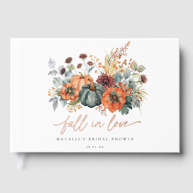 Elegant Fall Bridal Shower Guest Book (Front)