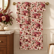 Elegant Fall Burgundy Floral Pumpkins