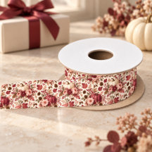 Elegant Fall Burgundy Floral Pumpkins