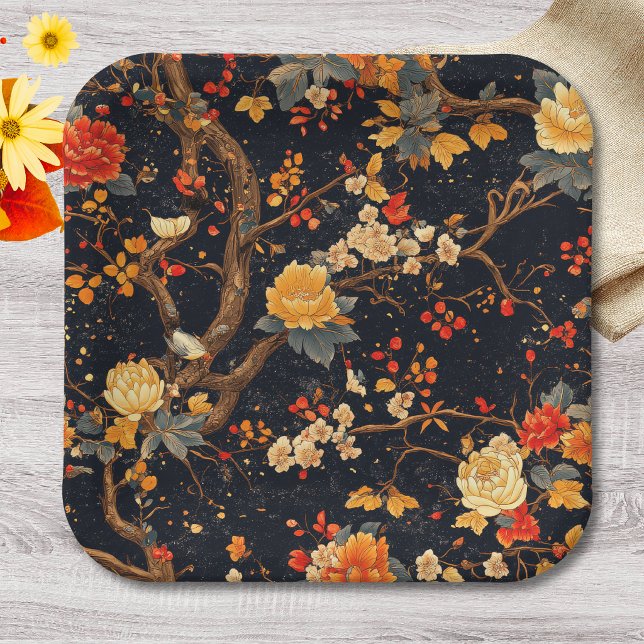 Elegant Fall Chinoiserie Paper Plate (Creator Uploaded)