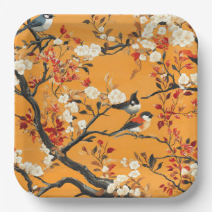 Elegant Fall Chinoiserie Paper Plate